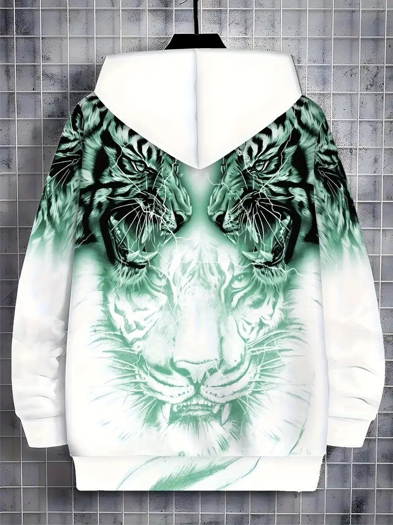 Jonas | Lässige Hoodie-Jacke mit modernem Tigerdesign