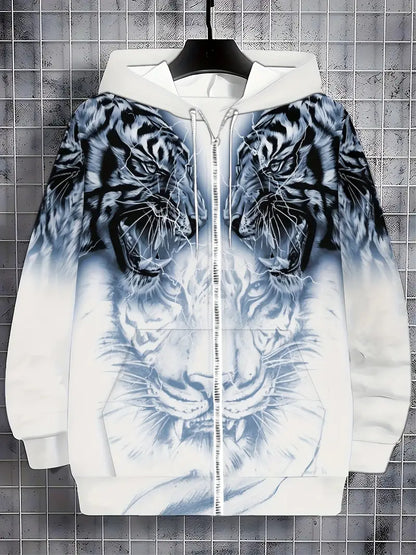 Jonas | Lässige Hoodie-Jacke mit modernem Tigerdesign