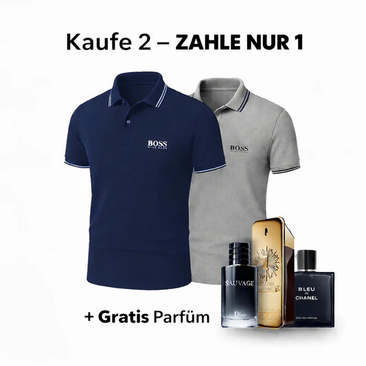 [1 KAUFEN, 2 ERHALTEN] Premiere Polo Shirt Set – 2 Premium-Polos + Gratis Luxusduft